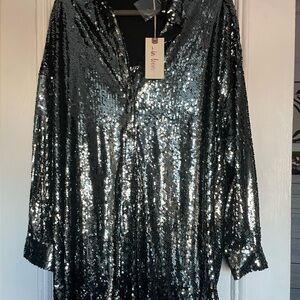 Silvery & Ember Black Sequin Tunic/Dress
